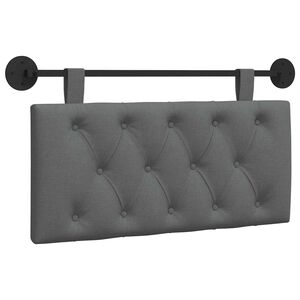 vidaXL Hanging Headboard Wall-mounted Dark Grey 100 x 55 x 7 cm Fabric