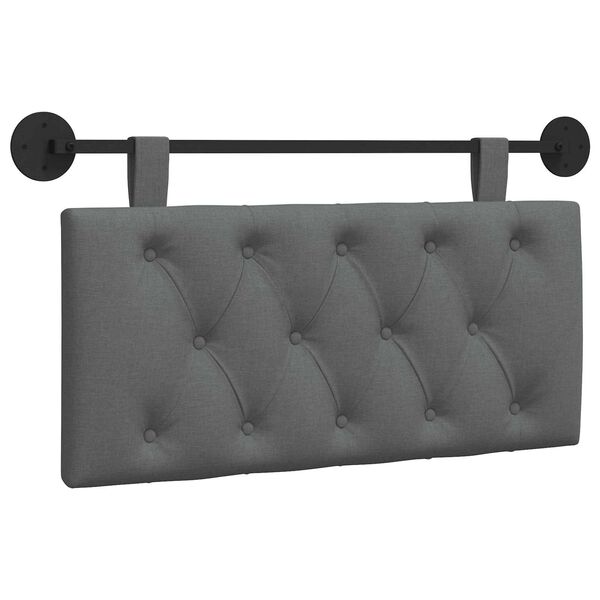 vidaXL Hanging Headboard Wall-mounted Dark Grey 100 x 55 x 7 cm Fabric