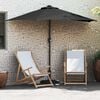 vidaXL Garden Parasol Black 294 x 150 x 224 cm Polyester and Steel