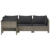 vidaXL 4 Piece Garden Lounge Set with Cushions Grey Poly Rattan