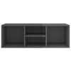 vidaXL Shoe Storage Bench High Gloss Grey 105x35x35 cm Engineered Wood