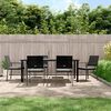 vidaXL 7 Piece Garden Dining Set with Cushions Poly Rattan and Steel