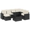 vidaXL 8 Piece Garden Sofa Set with Cushions Black Poly Rattan