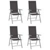 vidaXL 5 Piece Garden Dining Set Aluminium Silver and Black