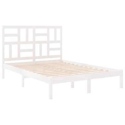 vidaXL Bed Frame White Solid Wood 150x200 cm King Size