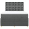 vidaXL Box Spring Bed with Mattress Dark Grey Queen Fabric