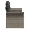 vidaXL Garden Sofa with Cushion Grey 141 x 62 x 69cm Poly Rattan