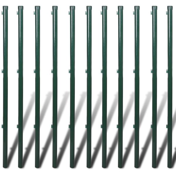 vidaXL Chain Link Fence with Posts Spike Steel 0,8x25 m