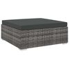 vidaXL Sectional Footrest 1 pc with Cushion Poly Rattan Grey