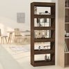vidaXL Book Cabinet/Room Divider Brown Oak 60x30x166 cm Engineered Wood