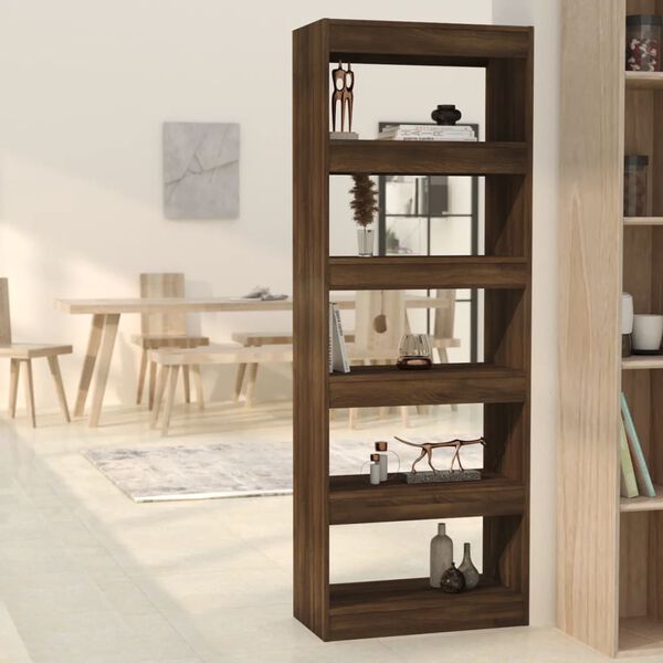 vidaXL Book Cabinet/Room Divider Brown Oak 60x30x166 cm Engineered Wood