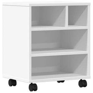vidaXL Printer Stand with Wheels White 41x32x48 cm