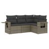 vidaXL 4 Piece Garden Sofa Set with Cushions Grey Poly Rattan