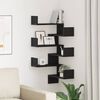 vidaXL Wall Shelf 2 pcs Black Oak 40 x 40 x 49.5 cm Engineered Wood