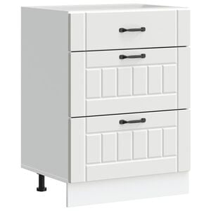 vidaXL Kitchen Base Cabinet "Lucca" White Engineered Wood