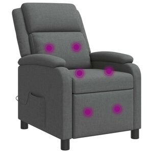 vidaXL Massage Recliner Dark Grey Fabric