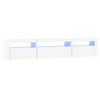 vidaXL TV Cabinet with LED Lights White 195x35x40 cm