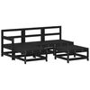 vidaXL 5 Piece Garden Lounge Set with Cushions Black Solid Wood
