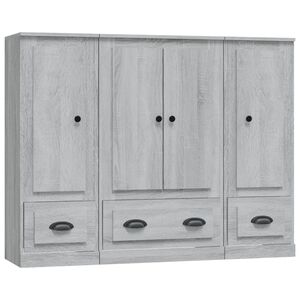 vidaXL Highboards 3 pcs Grey Sonoma Engineered Wood