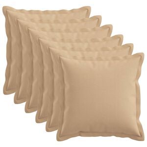 vidaXL Cushion Cover 6 pcs HOUTEN Cream 40 x 40 cm Faux Linen