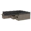 vidaXL 11 Piece Garden Sofa Set with Cushions Grey Poly Rattan