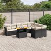 vidaXL 10 Piece Garden Sofa Set with Cushions Black Poly Rattan