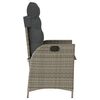 vidaXL 3 Piece Bistro Set with Cushions Grey Poly Rattan