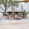 vidaXL 7 Piece Garden Dining Set with Cushions Brown
