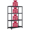 vidaXL Storage Shelf Rack Black 220 kg 90x40x138 cm Plastic