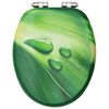 vidaXL WC Toilet Seats with Soft Close Lid 2 pcs MDF Green Water Drop Design