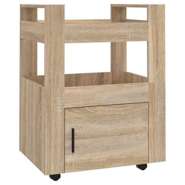 vidaXL Kitchen Trolley Sonoma Oak 60x45x80 cm Engineered Wood
