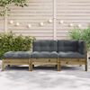vidaXL Garden Sofa with Cushions and Footstool 3-Seater