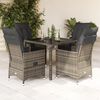 vidaXL 5 Piece Garden Dining Set with Cushions Grey Poly Rattan