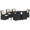 vidaXL Garden Dining Set 7 pcs Black Poly Rattan