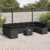 vidaXL Garden Sofa Set 11 pcs Black Poly rattan