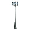 vidaXL Garden Light Post 3-arms 215 cm Dark Green/Black Aluminium