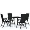 vidaXL 5 Piece Garden Dining Set Black