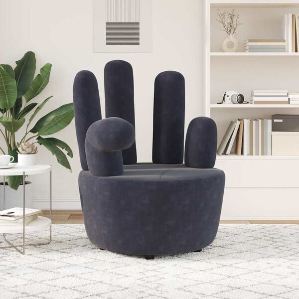 vidaXL Chair Hand-shaped Black Velvet