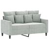 vidaXL 3 Piece Sofa Set with Cushions Light Grey Velvet