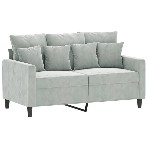vidaXL 3 Piece Sofa Set with Cushions Light Grey Velvet
