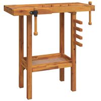 vidaXL Workbench with Vices 92x48x83 cm Solid Wood Acacia