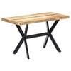 vidaXL Dining Table 120x60x75 cm Solid Rough Mango Wood