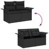 vidaXL Garden Sofa Set with Storage 9 pcs Black Poly Rattan