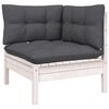 vidaXL 12 Piece Garden Lounge Set with Cushions White Solid Pinewood
