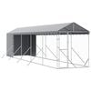 vidaXL Outdoor Dog Kennel with Roof Silver 2x10x2,5 m Galvanised Steel