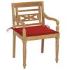vidaXL Batavia Chairs 2 pcs with Red Cushions Solid Teak Wood