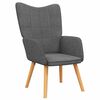 vidaXL Relaxing Chair with a Stool Dark Grey Fabric
