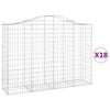 vidaXL Arched Gabion Baskets 18 pcs 200x50x140/160 cm Galvanised Iron
