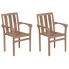 vidaXL Garden Chairs 2 pcs with Cream White Cushions Solid Teak Wood