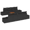 vidaXL Garden Sofa Set with Cushion 9 pcs Black Poly Rattan